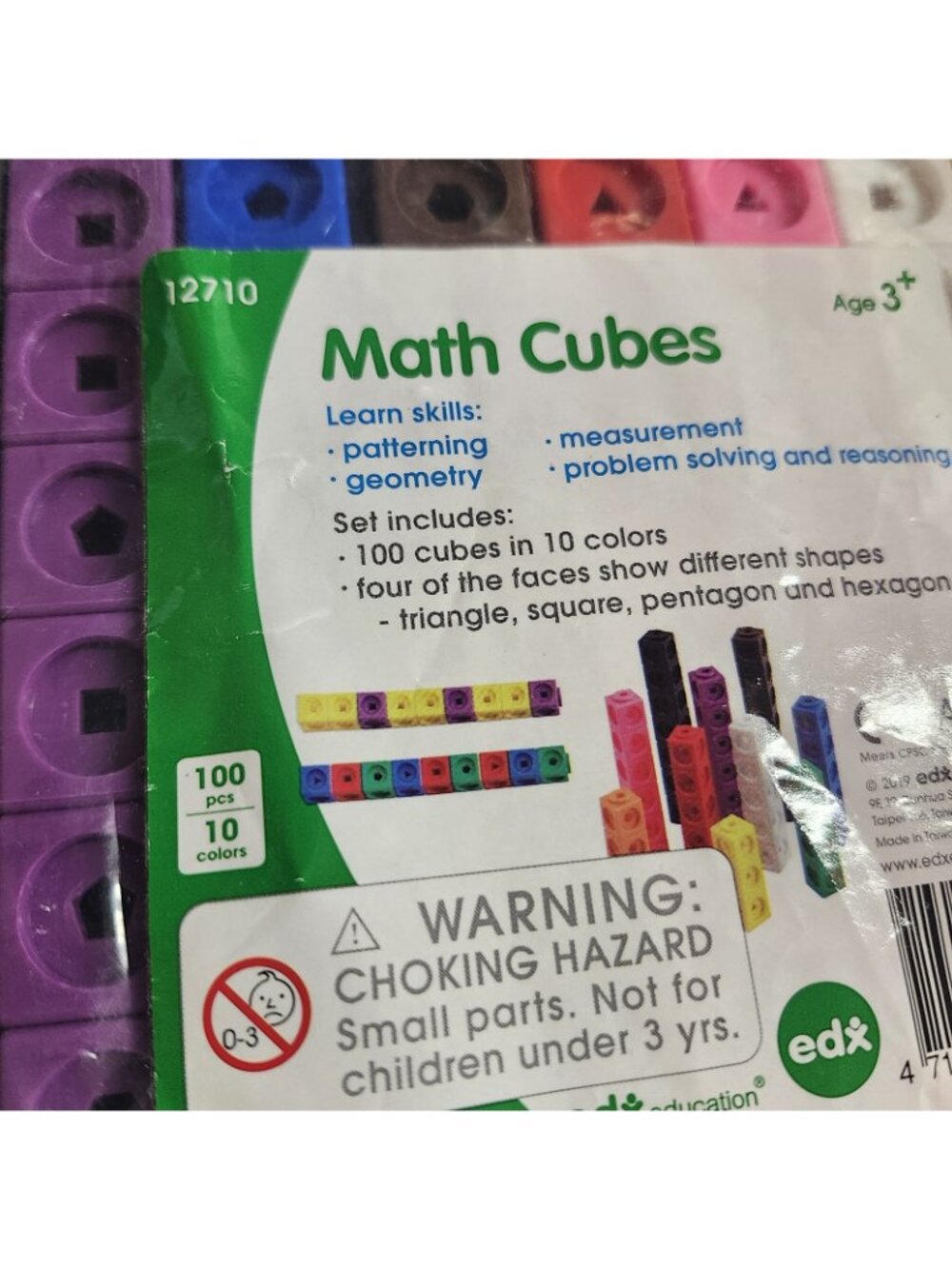 Mathlink Cubes for Students 100 Interlocking Cubes STEM Activities - Picture 3 of 4